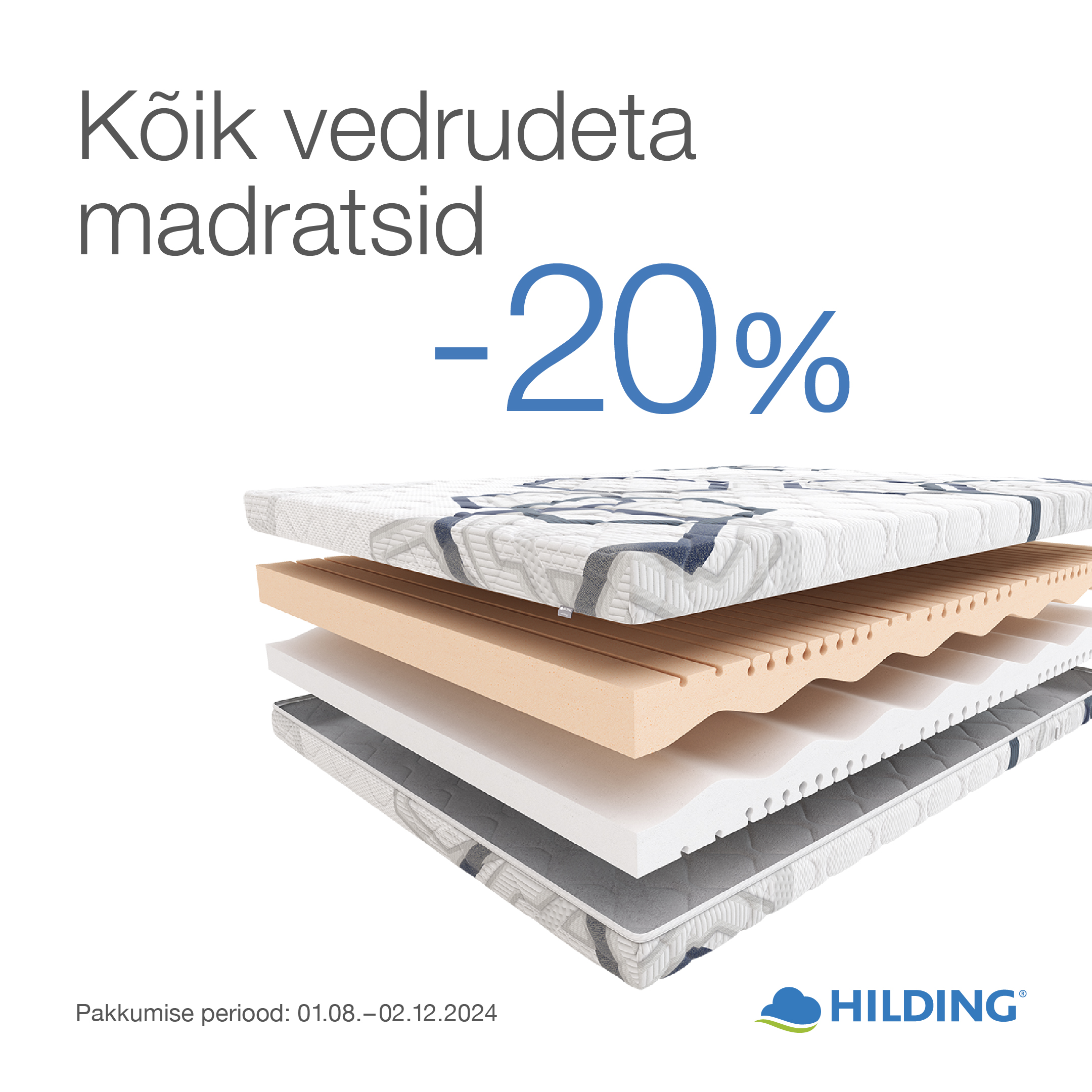 Hilding. Vedrudeta madratsid. Proloonmadratsid.